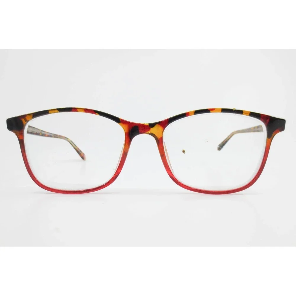 Red Tortoise shell Rectangular Full Rim Eyeglass Frames WP8102-RD 51-17-140